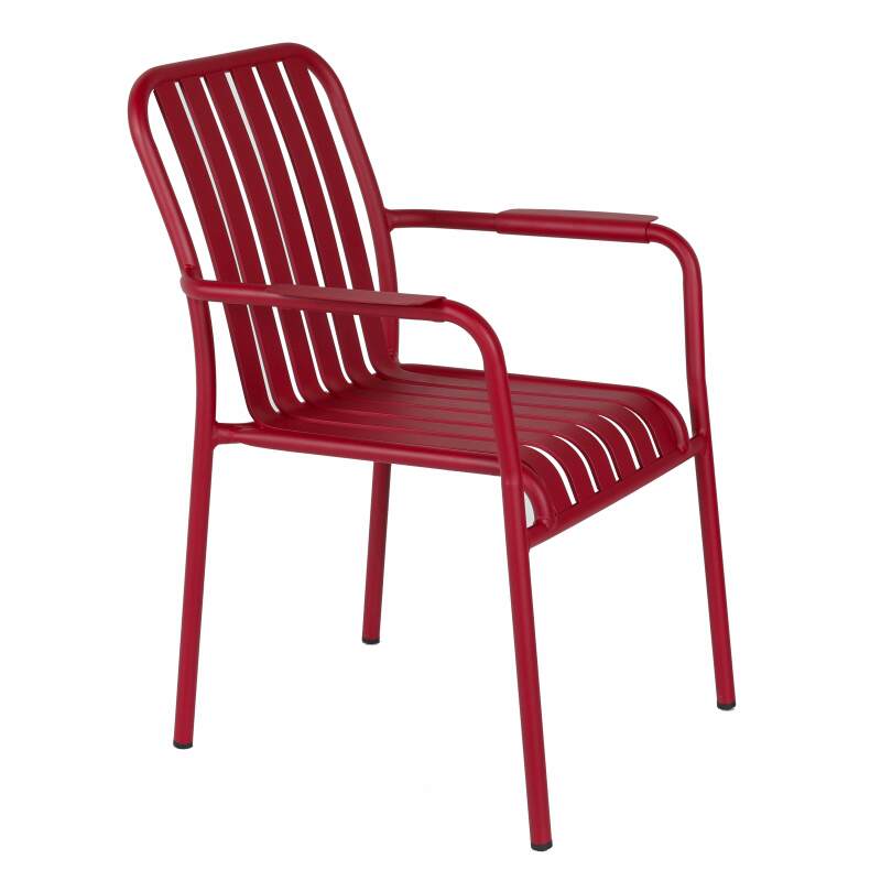 Silla de jardín con reposabrazos de aluminio