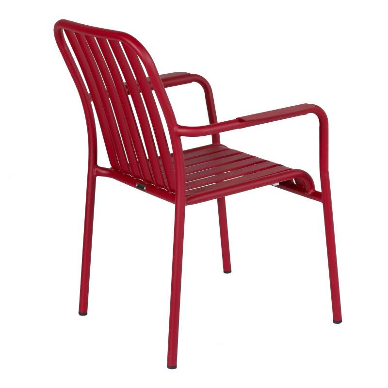 Silla de jardín con reposabrazos de aluminio