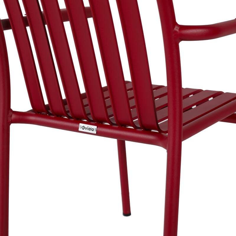 Silla de jardín con reposabrazos de aluminio