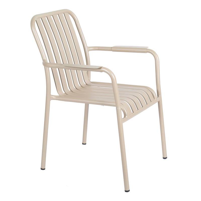 Silla de jardín con reposabrazos de aluminio