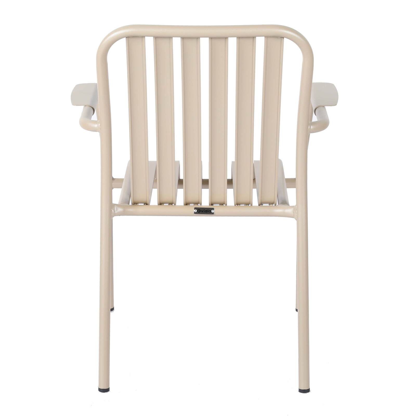 Silla de jardín con reposabrazos de aluminio