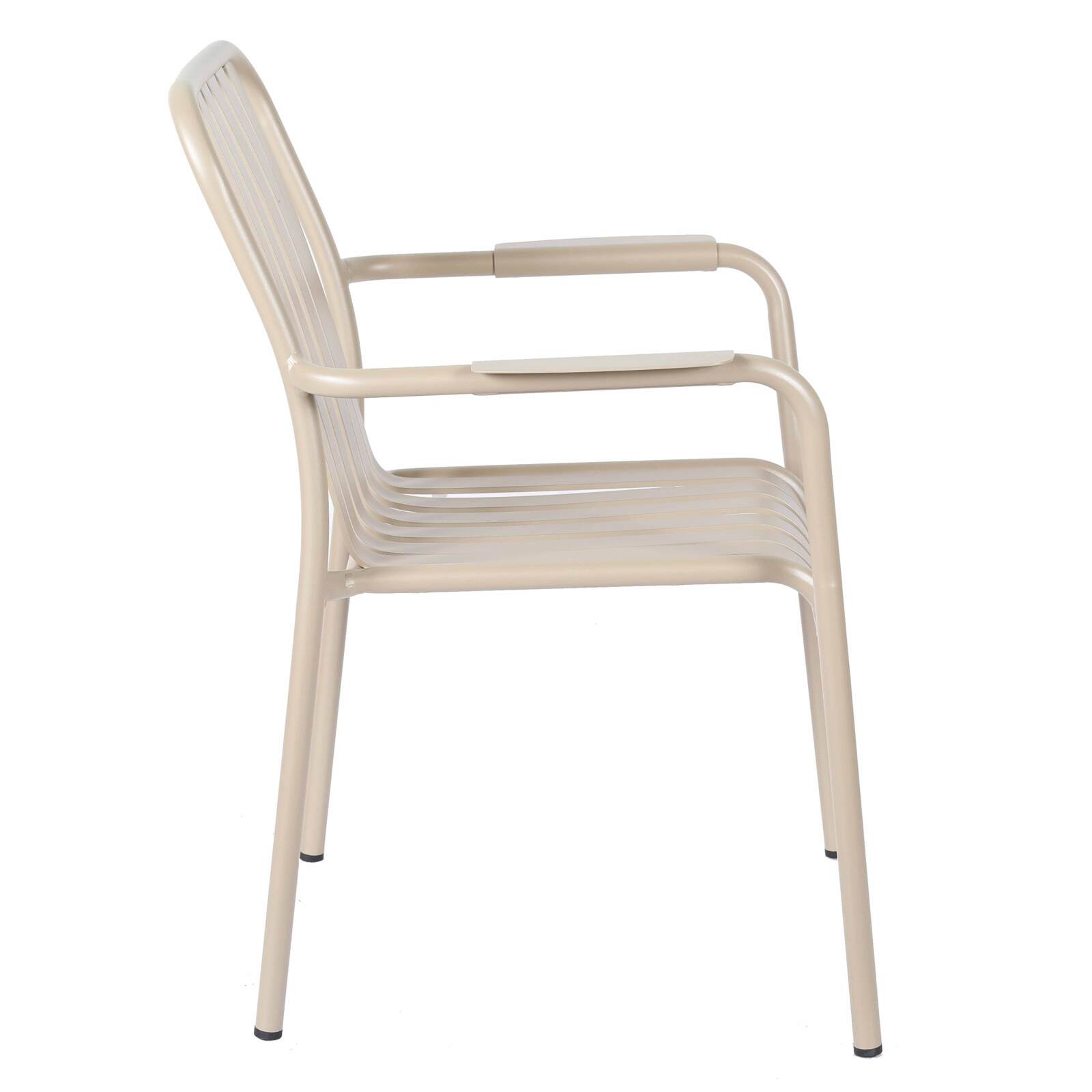 Silla de jardín con reposabrazos de aluminio