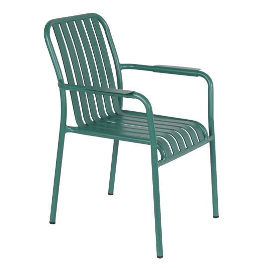 Silla de jardín con reposabrazos de aluminio