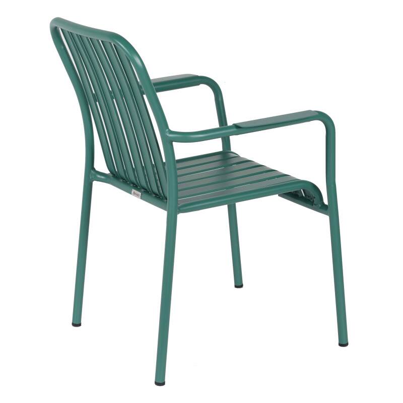 Silla de jardín con reposabrazos de aluminio