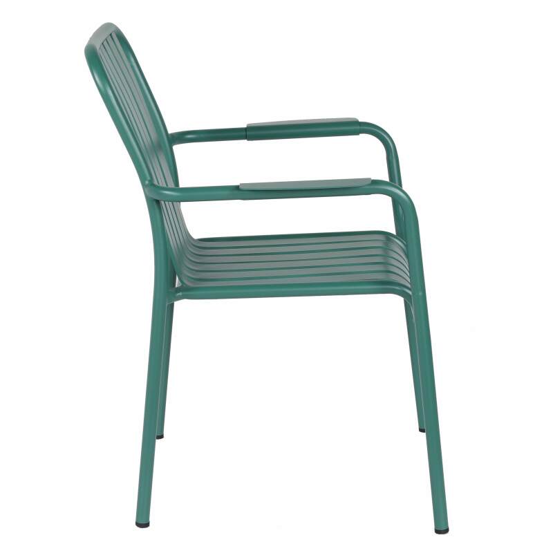 Silla de jardín con reposabrazos de aluminio