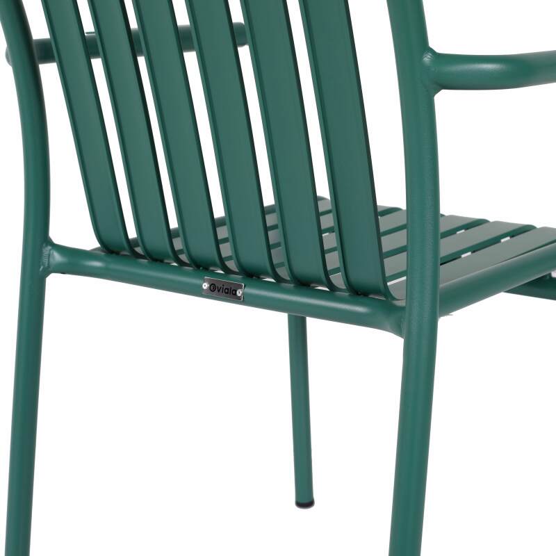 Silla de jardín con reposabrazos de aluminio