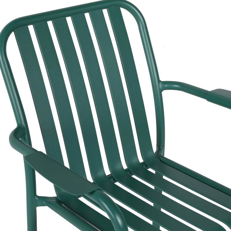 Silla de jardín con reposabrazos de aluminio