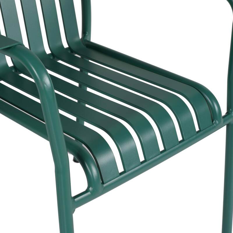 Silla de jardín con reposabrazos de aluminio