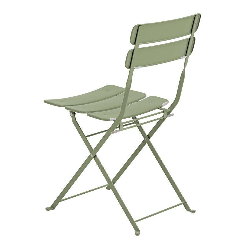 Mesa de jardín plegable redonda ⌀60 x 72 cm y 2 sillas plegables de metal. (5/6)