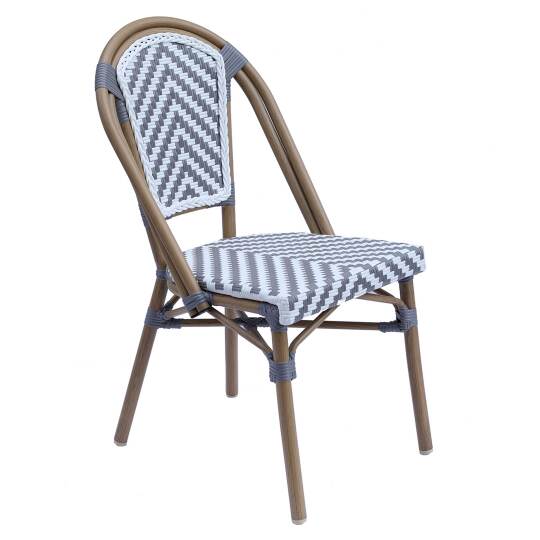 Silla parisina de aluminio y ratán sintético