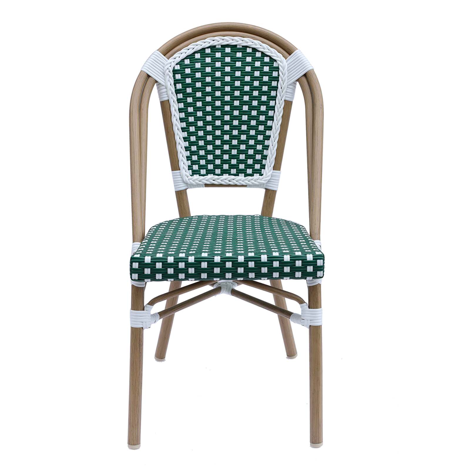 Silla parisina de aluminio y ratán sintético