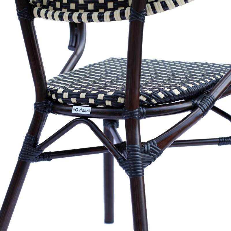 Silla parisina con reposabrazos de aluminio y ratán sintético (6/7)