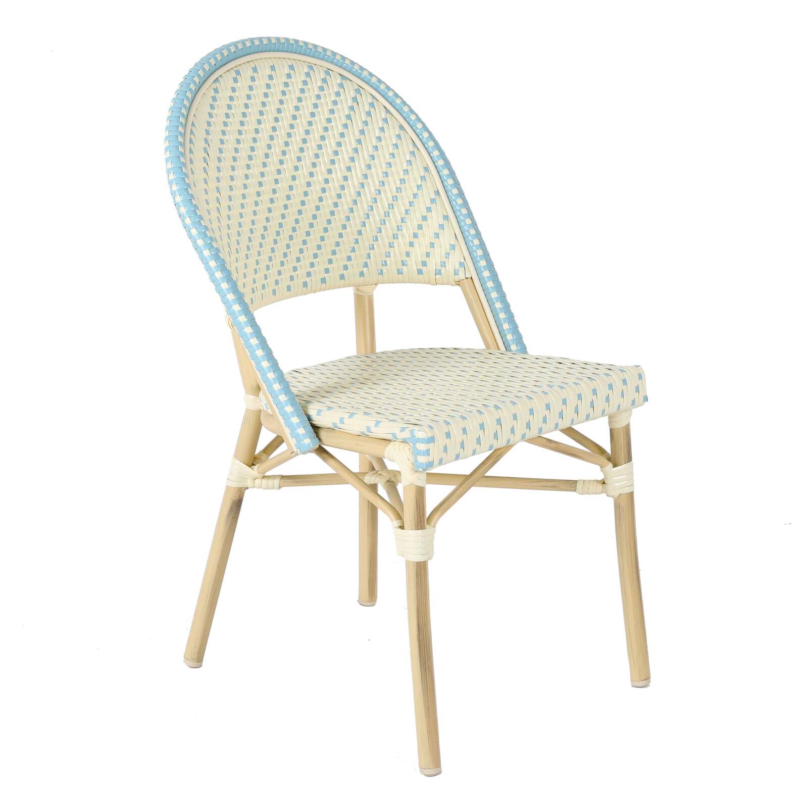 Silla parisina de aluminio y ratán sintético