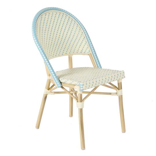 Silla de jardín bistro parisino de aluminio y ratán sintético | Oviala