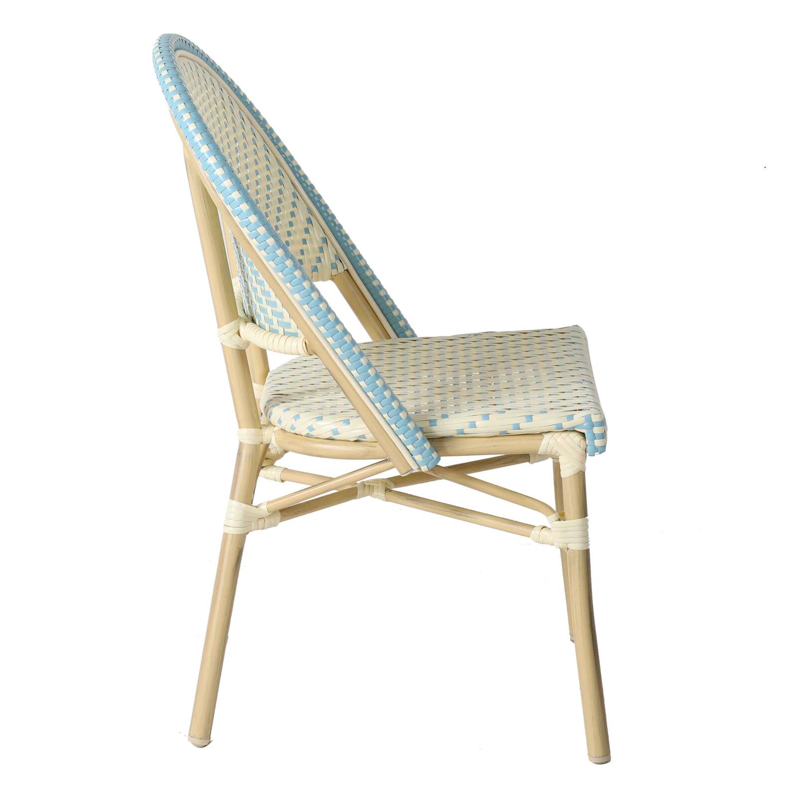 Silla parisina de aluminio y ratán sintético