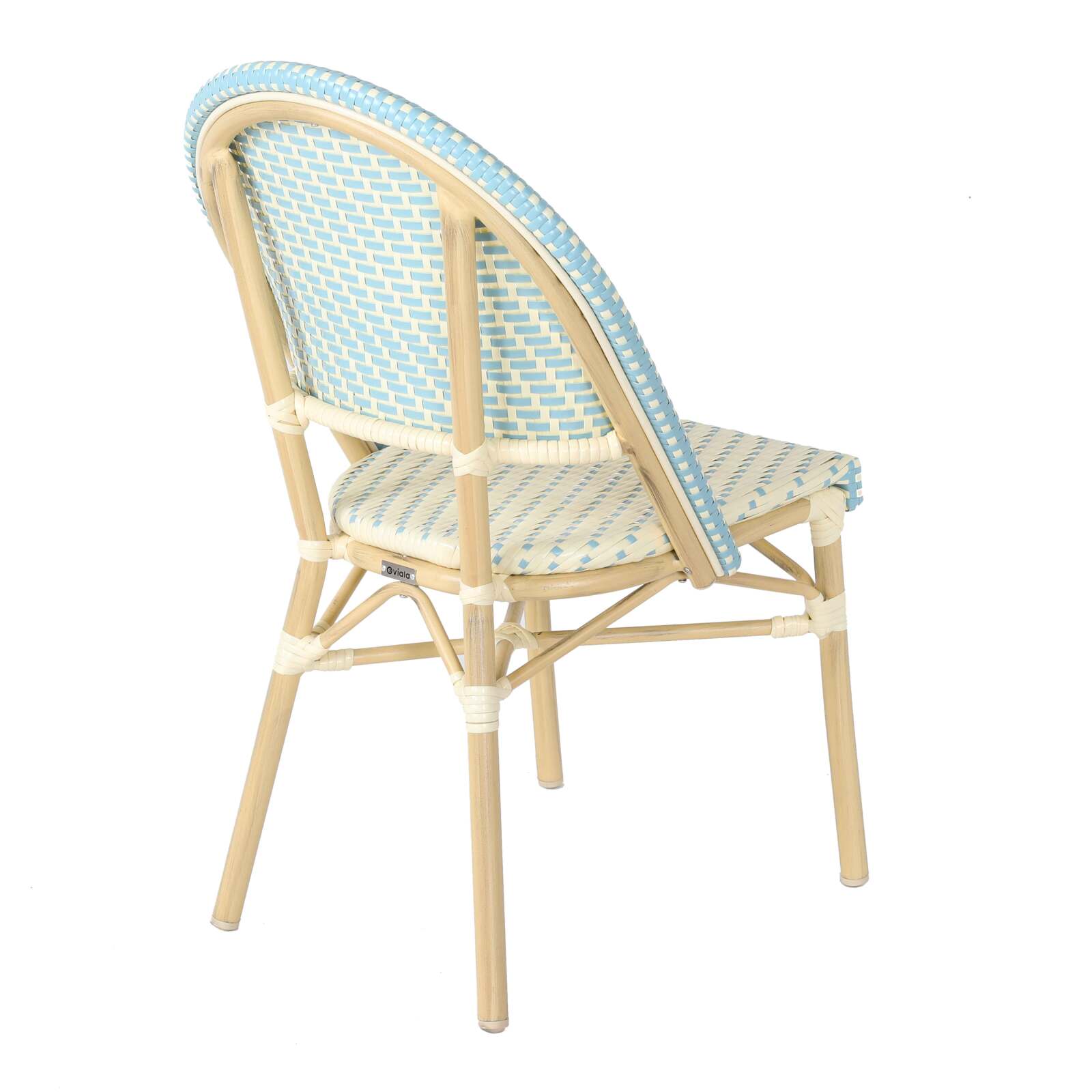 Silla parisina de aluminio y ratán sintético