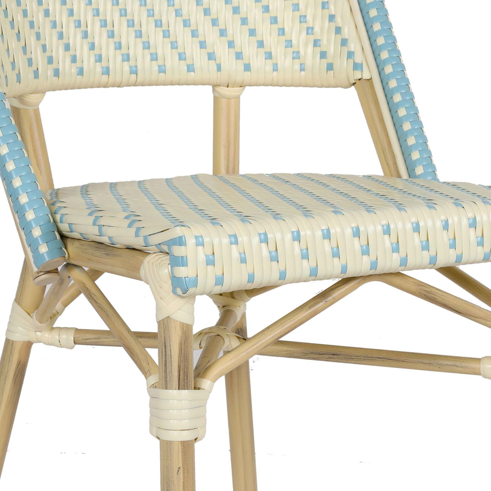 Silla parisina de aluminio y ratán sintético