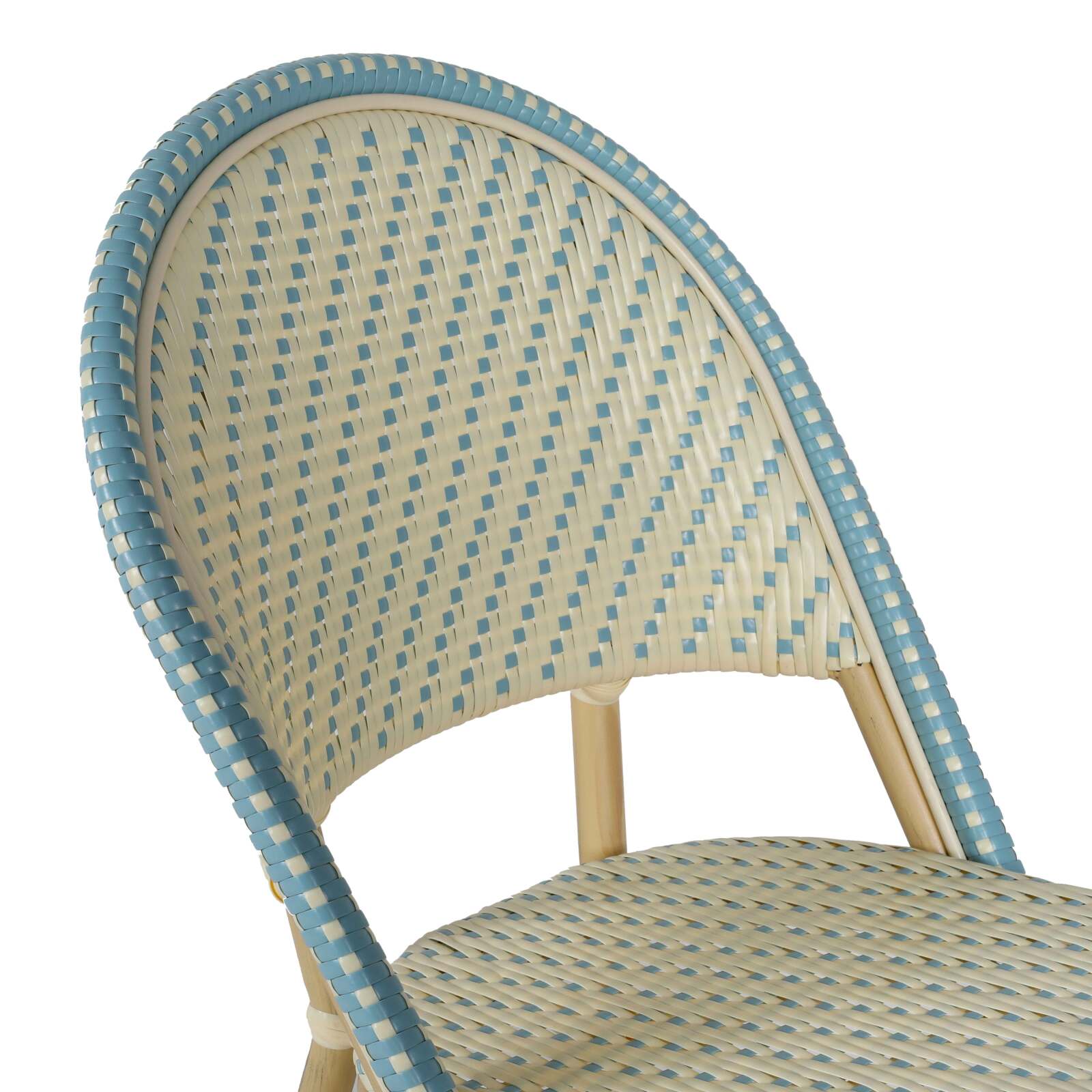 Silla parisina de aluminio y ratán sintético