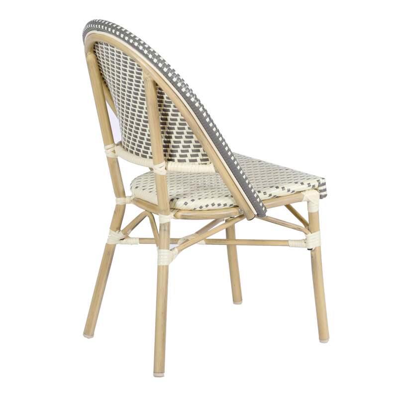 Silla parisina de aluminio y ratán sintético