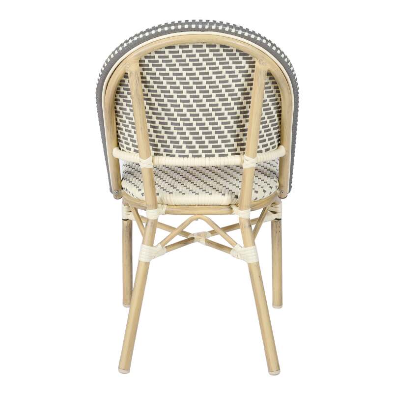 Silla parisina de aluminio y ratán sintético