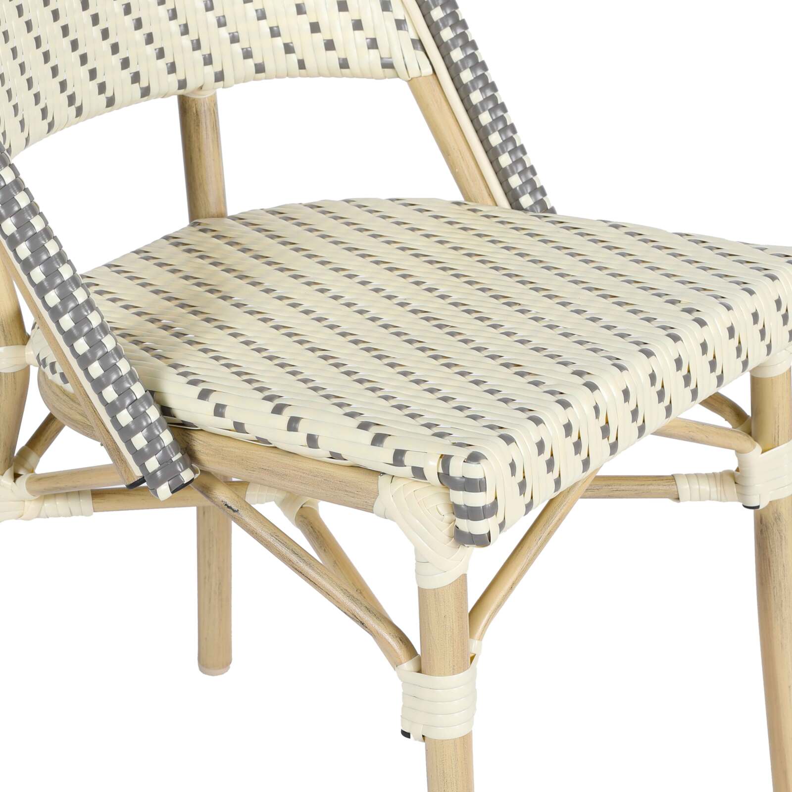 Silla parisina de aluminio y ratán sintético