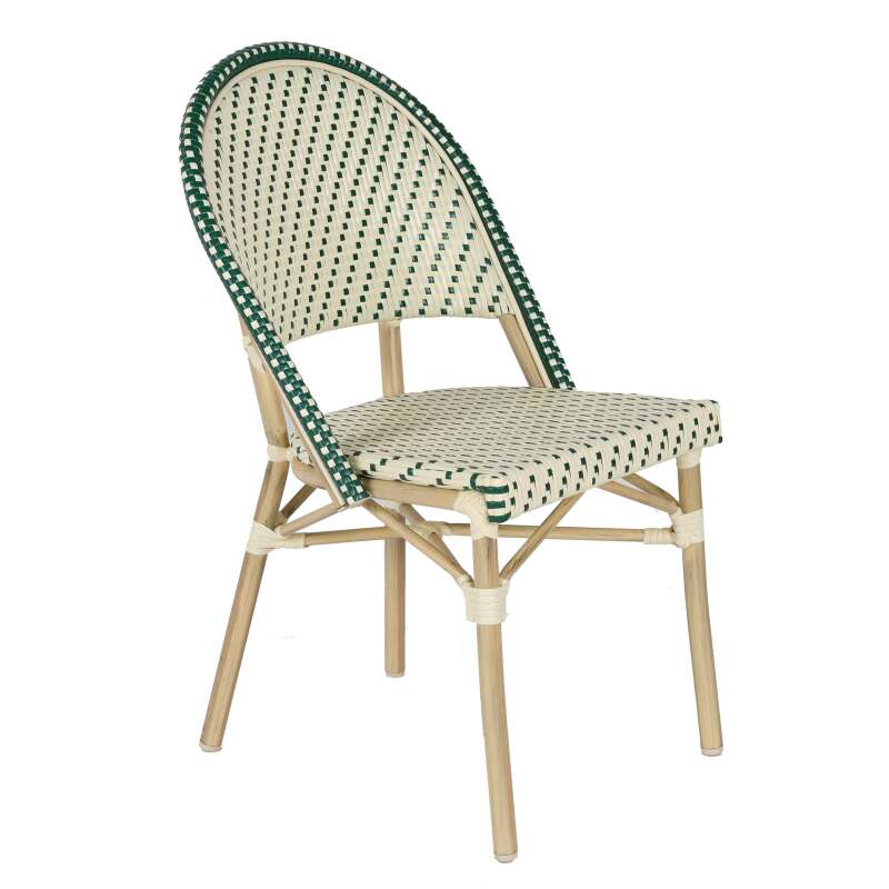 Silla parisina de aluminio y ratán sintético
