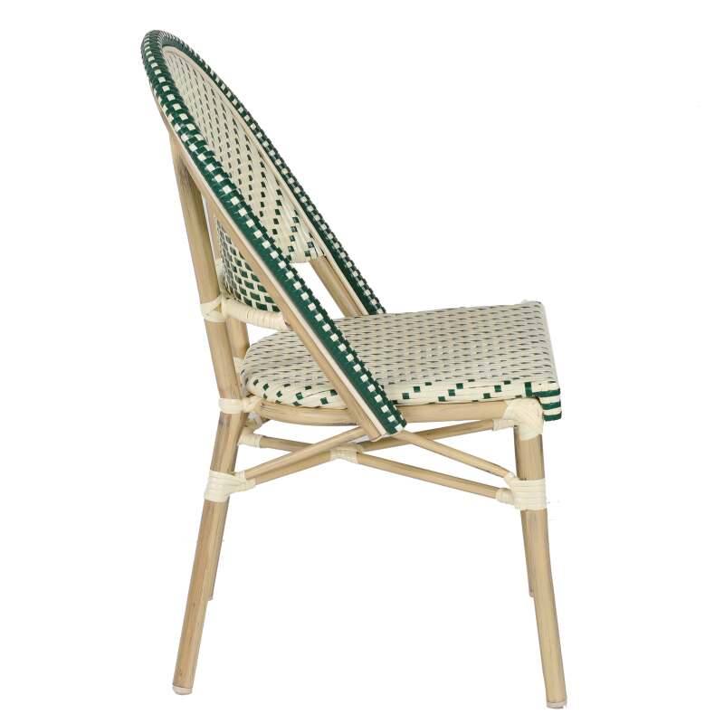 Silla parisina de aluminio y ratán sintético