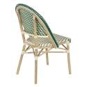 Silla parisina de aluminio y ratán sintético