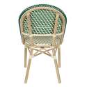 Silla parisina de aluminio y ratán sintético