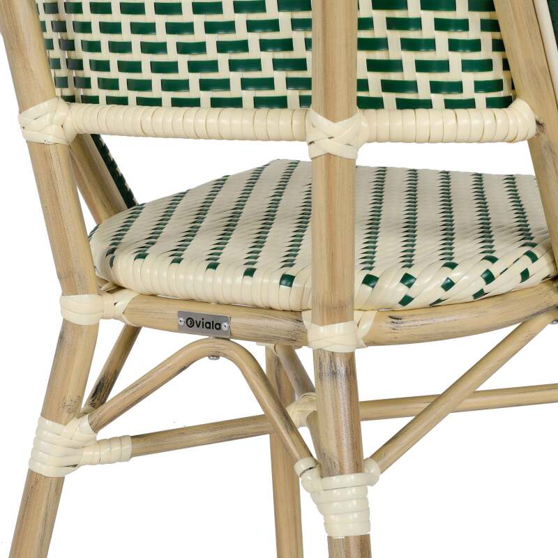 Silla parisina de aluminio y ratán sintético