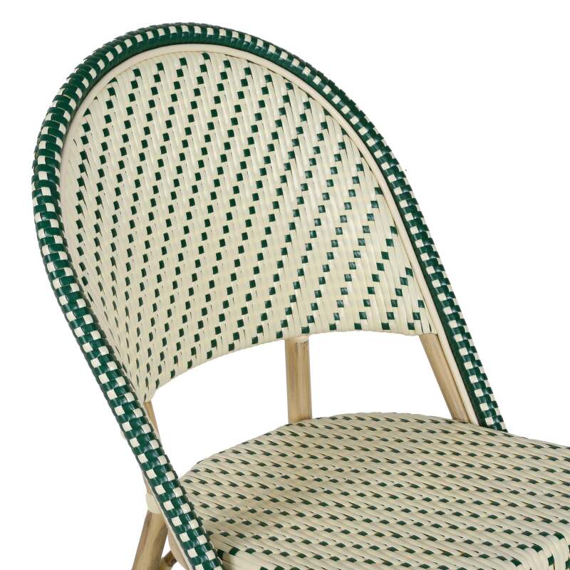 Silla parisina de aluminio y ratán sintético