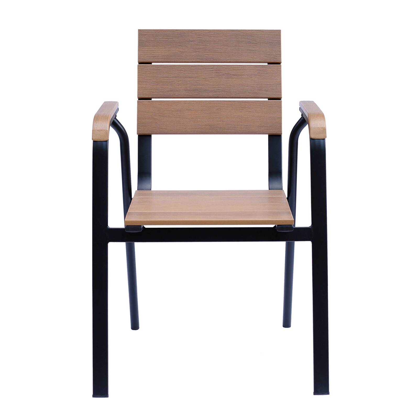 Silla de terraza con reposabrazos de aluminio y polywood