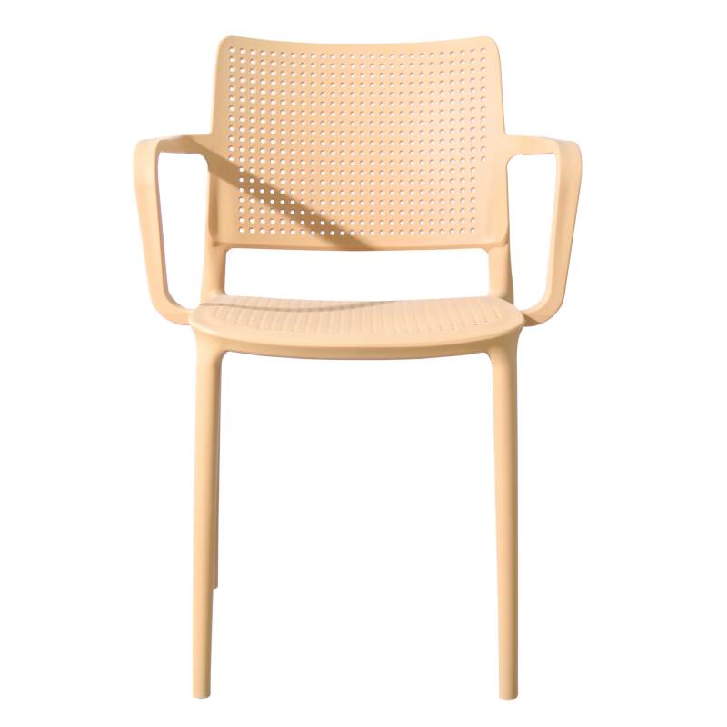 Lote de 2 sillas de plástico para terraza con reposabrazos (2/4)