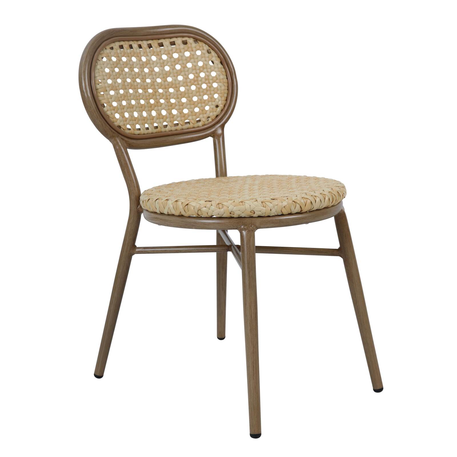 Silla de terraza en aluminio y ratán sintético