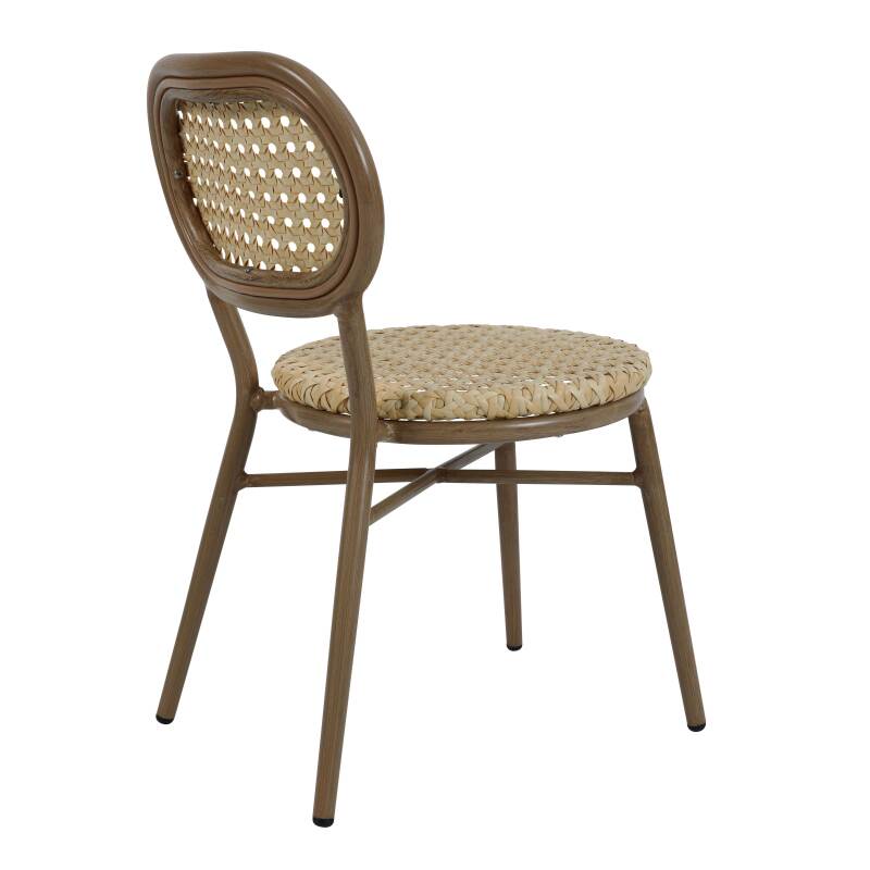 Silla de terraza en aluminio y ratán sintético