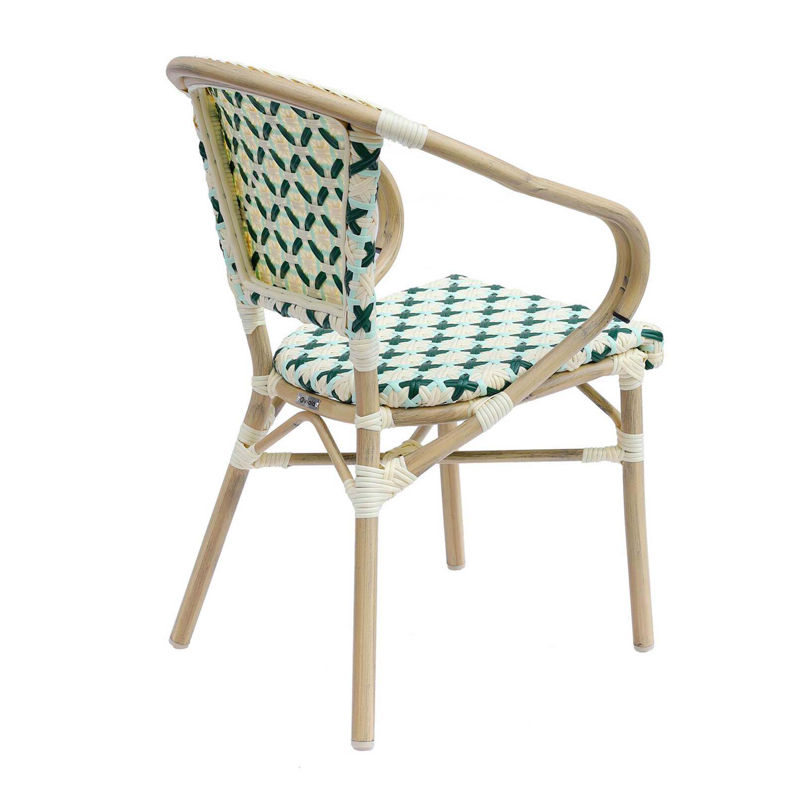 Silla bistro parisina de aluminio y ratán sintético