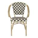 Silla bistro parisina de aluminio y ratán sintético