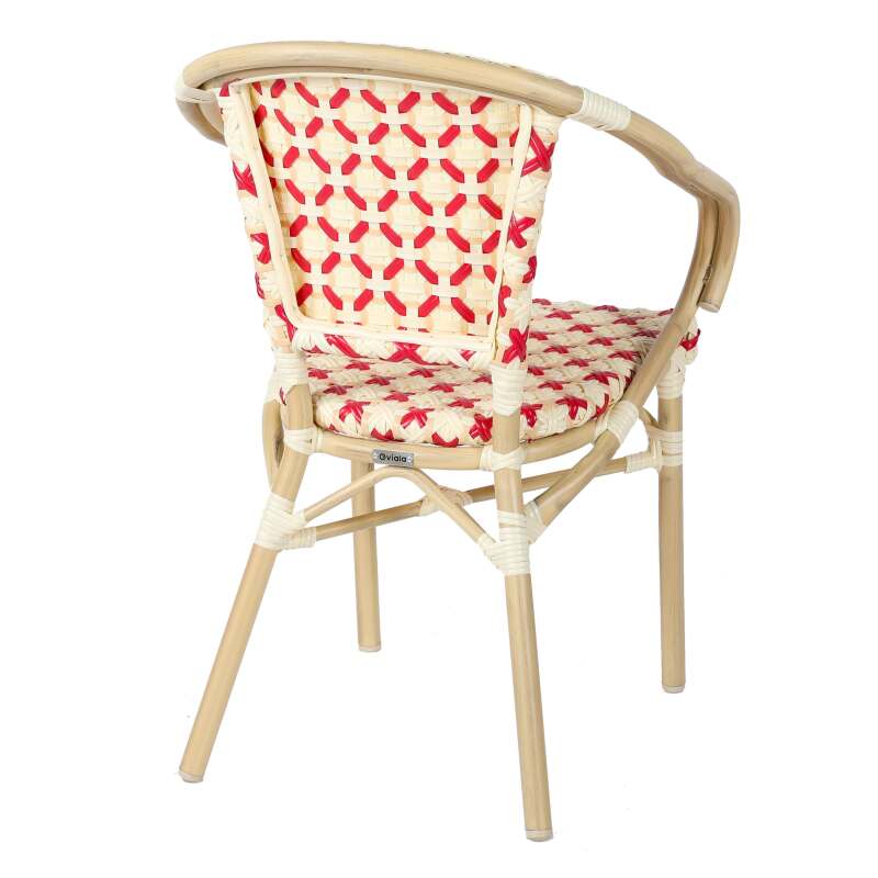 Silla bistro parisina de aluminio y ratán sintético (6/7)