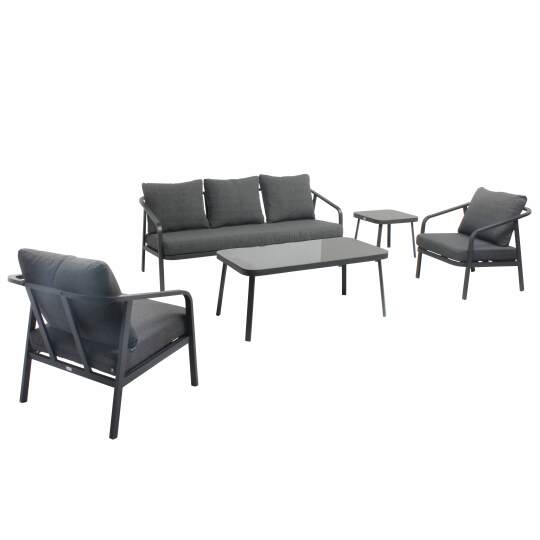 Conjunto de muebles de jardín de aluminio de 5 plazas | Oviala