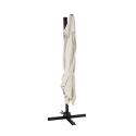 Conjunto de sombrilla desplazada cuadrada (3 x 3m) giratoria 360° + 4 losas para rellenar y estabilizar