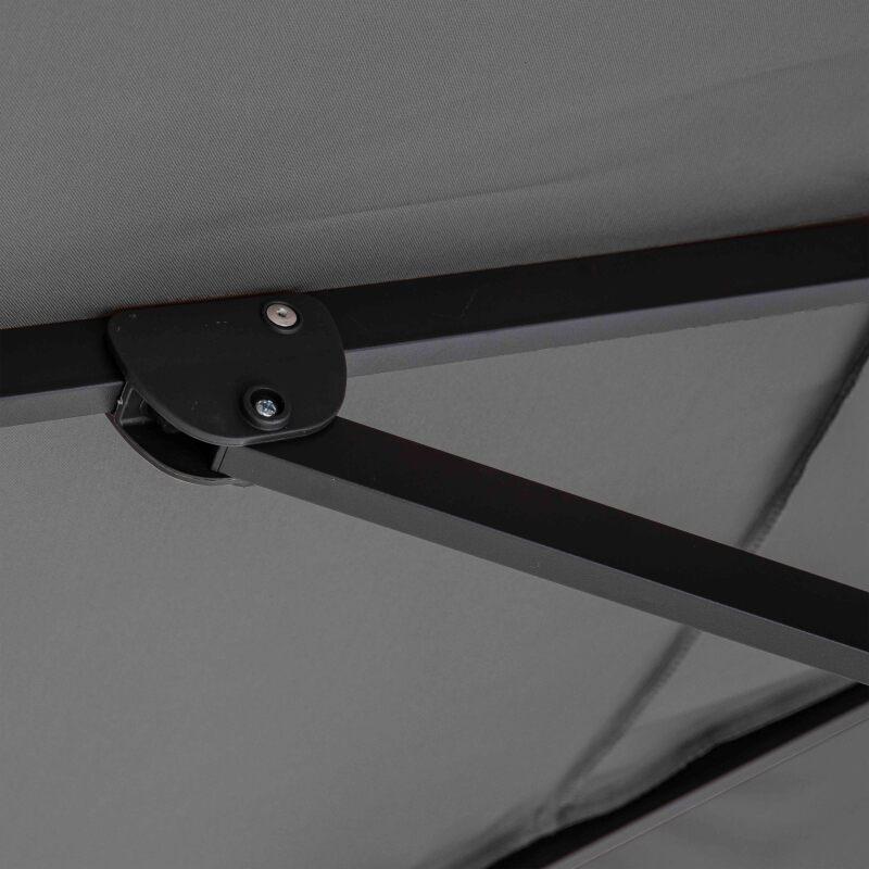 Conjunto de sombrilla desplazada cuadrada (3 x 3m) giratoria 360° + 4 losas para rellenar y estabilizar (6/7)