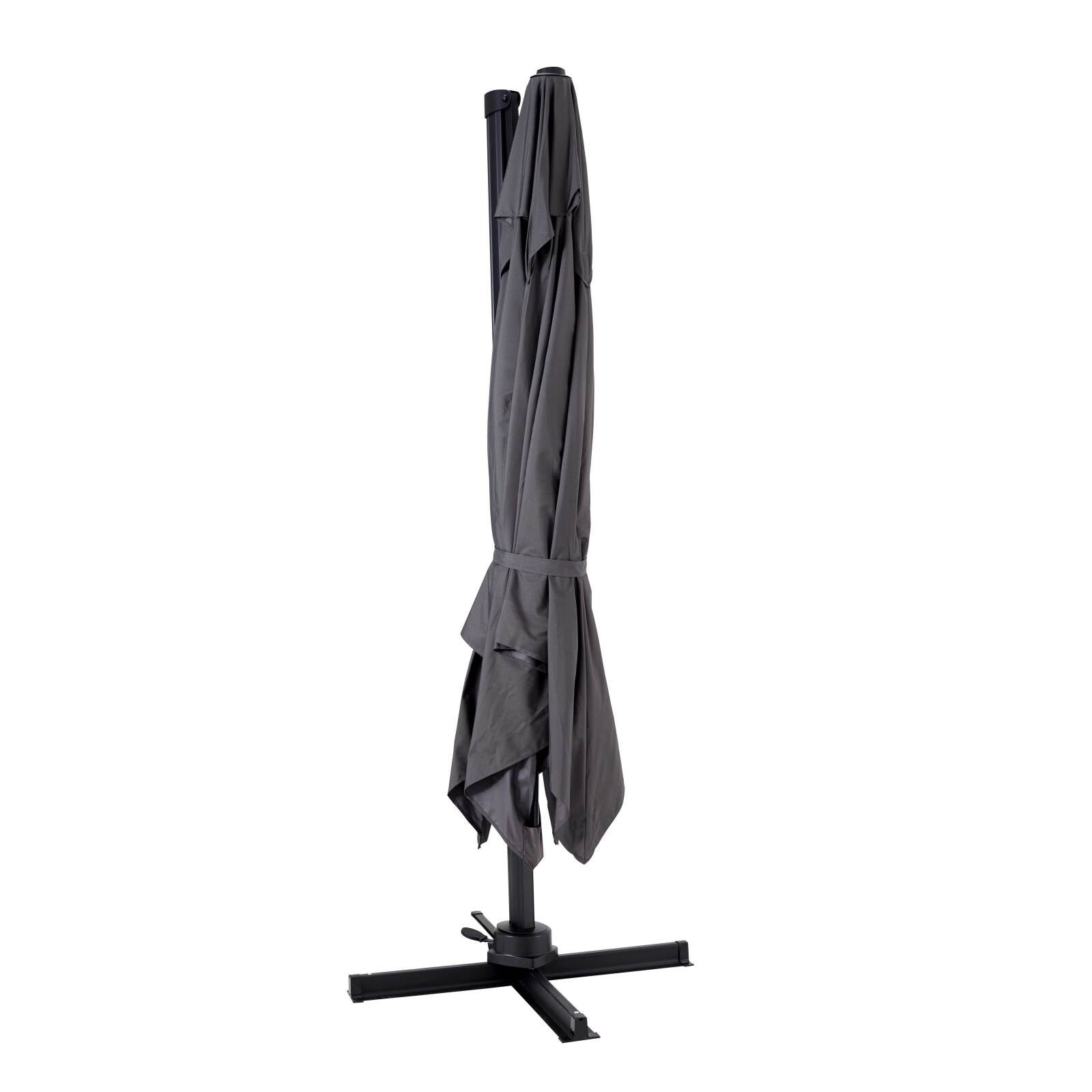 Sombrilla desplazado rectangular giratorio 360° (2 x 3m) + Base con ruedas de 100L para contrapeso