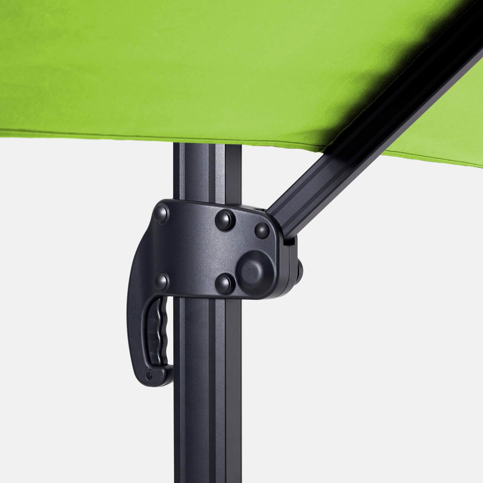 Sombrilla desplazado rectangular giratorio 360° (2 x 3m) + Base con ruedas de 100L para contrapeso