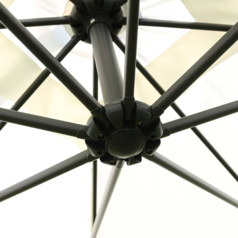 Conjunto de sombrilla desplazada cuadrada inclinable (3 x 3 m) + 4 losas para rellenar y estabilizar (2/7)