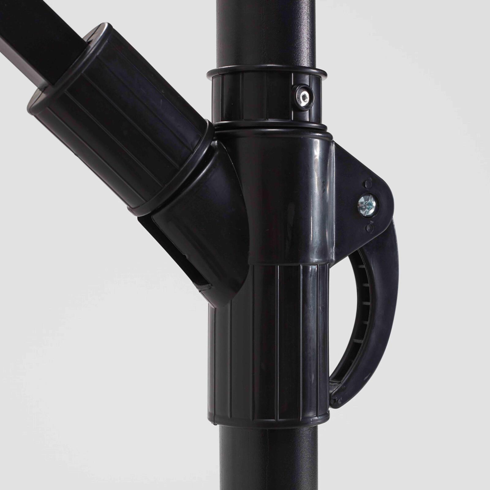 Conjunto de sombrilla desplazada cuadrada inclinable (3 x 3 m) + 4 losas para rellenar y estabilizar