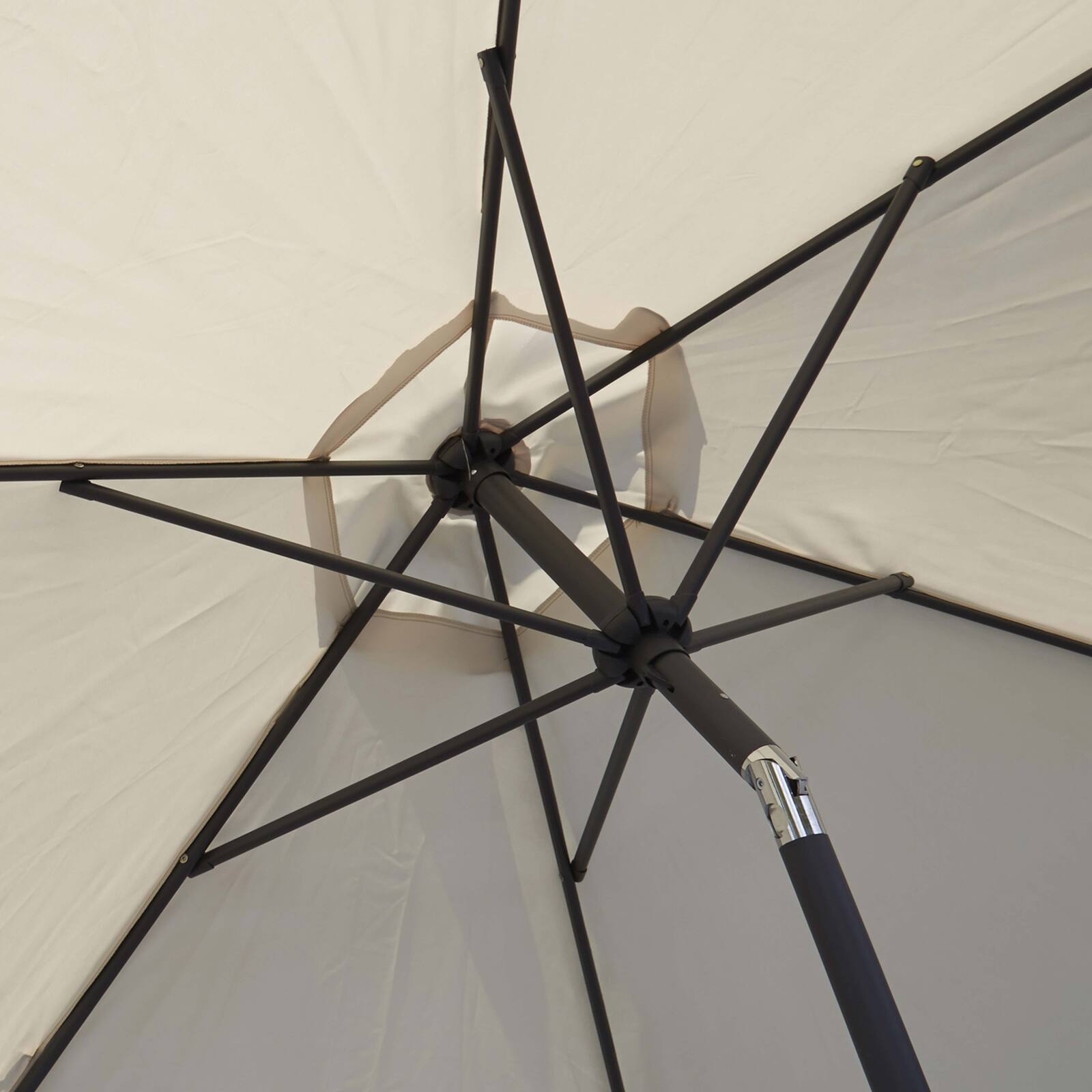 Sombrilla de jardín inclinable (Ø3m) con base plegable + 4 losas para rellenar y dar peso