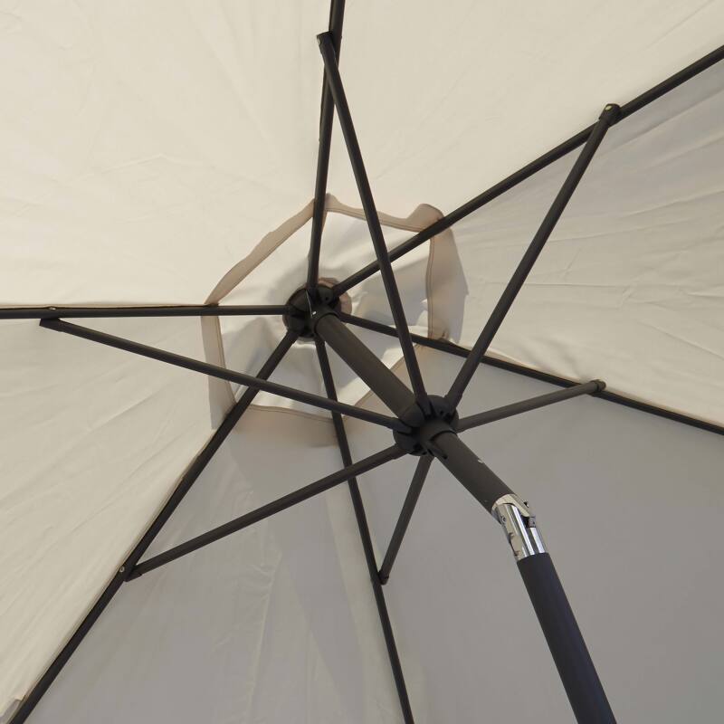 Sombrilla de jardín inclinable (Ø3m) con base plegable + 4 losas para rellenar y dar peso (3/5)