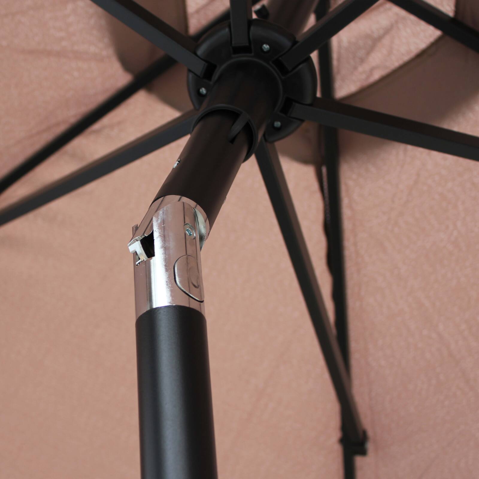 Sombrilla de jardín inclinable (Ø3m) con base plegable + 4 losas para rellenar y dar peso