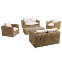 Salón de jardín de 6 plazas en resina trenzada