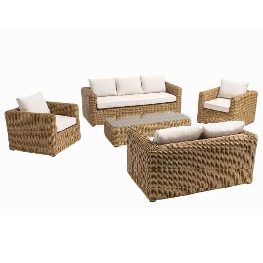 Salón de jardín de 7 plazas en resina trenzada | Oviala